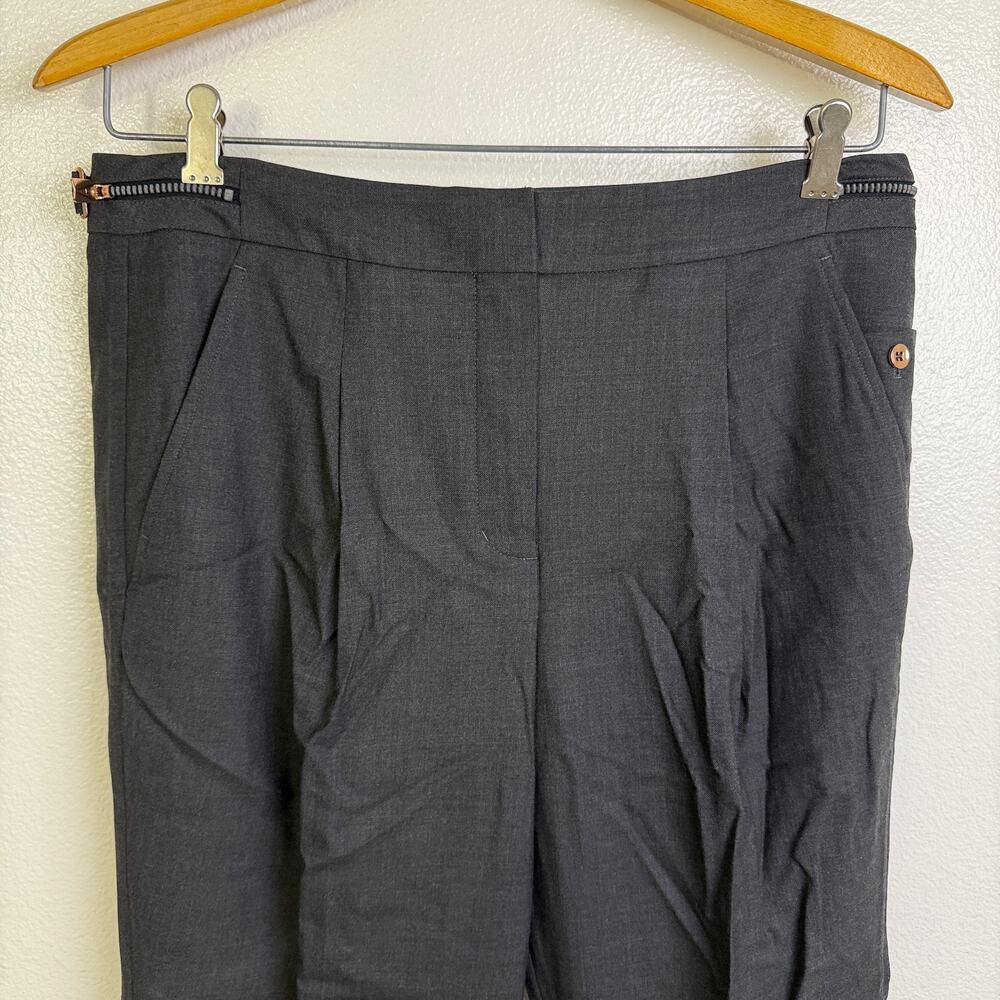 Kit and Ace Pleated Dress Pants Womens 8 Grey Wool Cashmere 26" *Undone Hem - Picture 2 of 11